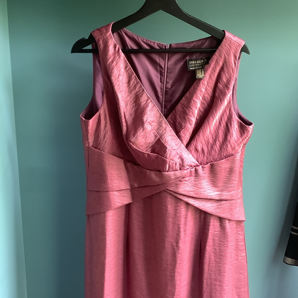 Oblique purple long formal dress with jacket